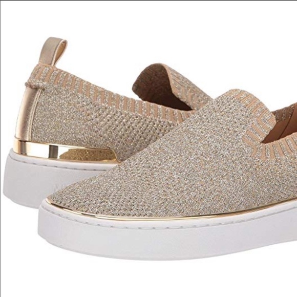michael kors gold slip on shoes